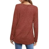 Fantaslook Long Sleeve Shirts for Women Crew Neck Casual Tunic Tops Lightweight Pullover