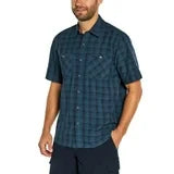 Orvis Men's Short Sleeve Shirts Casual - Woven Shirt with Chest Pockets - Blue - SMALL