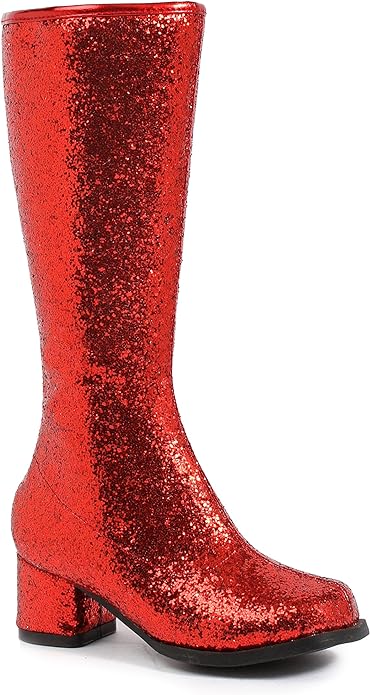 Dora Girls Red Glitter 1.75" Go Go Boots size XL(4/5)