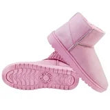 N'Polar Woman's Snow Boots Suede Short Plush Shoes, Pink SIZE 6