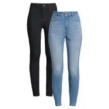 No Boundaries High Rise Skinny Jeans, 2-Pack, Rinse / Medium Wash - Women's SIZE 12