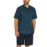 Orvis Men's Short Sleeve Shirts Casual - Woven Shirt with Chest Pockets - Blue - SMALL