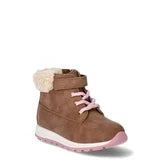 Wonder Nation Toddler Girls’ Lace Up Boots with Faux Fur Trim SIZE 12