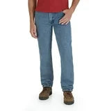 Wrangler Rustler Men's and Big Men's Regular Fit Jeans STONEWASH 44 X 30