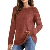 Fantaslook Long Sleeve Shirts for Women Crew Neck Casual Tunic Tops Lightweight Pullover