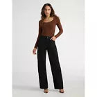 Sofia Jeans Women's Relaxed Straight Super High Rise Cargo Pants SIZE 4 BLACK