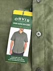 Orvis Men's Short Sleeve Shirts Casual - Woven Shirt with Chest Pockets - GREEN - SMALL