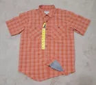 Orvis Men's Short Sleeve Shirts Casual - Woven Shirt with Chest Pockets - ORANGE - SMALL (Copy)